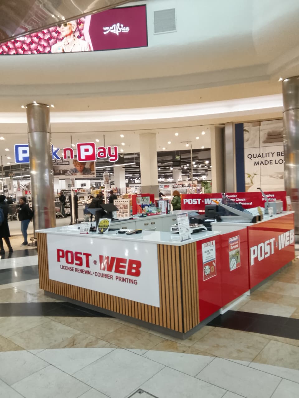 PostWeb kiosk near Pick n Pay at Mall of Africa
